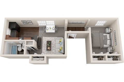 Floor plan for studio, 1 bath, 426 sqft